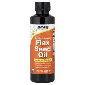 【iHerb】NOW Foods, 認可有機，亞麻籽油，12 液量盎司（355 毫升）