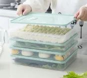 協貿國際日用品生活館 餃子盒凍餃子多層家用速凍混沌裝雞蛋保鮮盒大容量冰箱收納盒神器