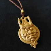 ㊣印度老山檀香木雕件項鍊---龍