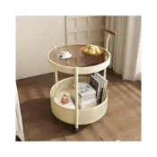 (店+)北歐強化玻璃可移動沙發邊幾邊櫃簡約現代床頭側邊櫃小茶几小推車