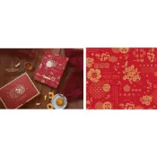 ≡☆阿雪包裝家☆≡ 繁花祝福包裝紙 喜慶大紅燙金 禮物禮盒包裝 78×53cm｜30張/包 春節/伴手禮必備