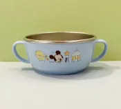 【震撼精品百貨】Micky Mouse 米奇/米妮 迪士尼兒童不銹鋼雙耳碗-藍米奇#03914 震撼日式精品百貨