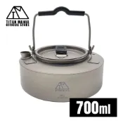 TITAN MANIA 鈦製熱水壺 700ml 水壺 燒水壺 露營用水壺 戶外水壺 鈦製 輕量 時尚 直火 單人露營