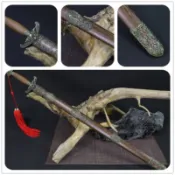 [龍泉劍莊]寶劍 花梨木鞘碳鋼手工鍛打 客廳擺設送禮中式傳統一體長劍