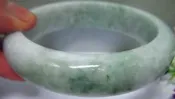 天然緬甸A貨翡翠水頭飽滿冰種翠綠玉鐲內徑約5.5ㄨ1.5ㄨ0.8cm(62g)《18圍》=H-502