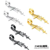 宗教耳環 Z.MO鈦鋼屋 垂墜耳環 十字架C扣耳環 鈦鋼耳環 基督教 耶穌 天主教 特殊設計 祈禱飾品【EKS423】