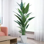 協貿國際日用品生活4館 仿真植物美人蕉北歐風綠植大型盆栽擺件客廳室內落地裝飾假樹造景
