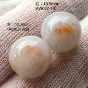 灑金飄紅翡~13.5mm~(大單珠) 「桂花糕」「踏雪尋梅」(紅翡) 緬甸南齊翡翠a貨👉🏻「AW 037-09」不議價！