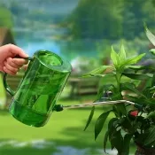 【茉家】不鏽鋼壺嘴帶刻度透明澆花器(小號1入)
