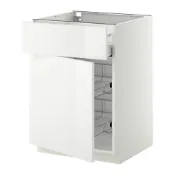 【IKEA 宜家家居】METOD/MAXIMERA 底櫃附網籃/抽屜/門板, 白色/ringhult 白色, 60x60x80 公分