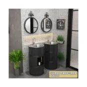 (店+)【安安家具】工業風油桶洗手盆 洗手臺 水槽 鐵藝復古創意衛生間洗漱臺廁所個性洗手池立柱盆