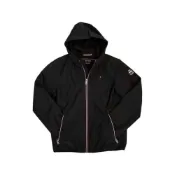 (店+)【TOMMY HILFIGER】157AP294-BLK 軟殼布料連帽拉鏈設計美式常青藤風休閒  透氣衝鋒衣 男款