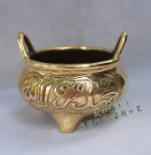 協貿國際日用品生活8館 純銅熏香爐 盤香塔香爐 銅質熏爐 黃銅香爐仿古香薰銅爐 宣德底款