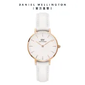 【Daniel Wellington】DW 手錶 Petite Bondi 28mm純真白真皮皮革錶