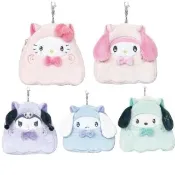 【小禮堂】Sanrio 三麗鷗 絨毛造型伸縮票卡套 貓咪幽靈款 Kitty 美樂蒂 帕恰狗 漢頓(平輸品