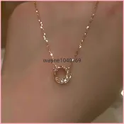 【🔥簡約ins鈦鋼項鏈🔥】 鈦鋼項鍊年新款日月星辰項鍊女精緻輕奢月亮吊墜不銹鋼鎖骨鏈