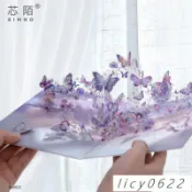 【限時免運】蝴蝶3D立體賀卡敎師節禮物送老師手工diy高端高級感小衆生日卡片