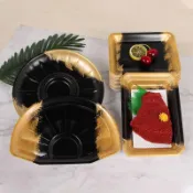 ⭐免運⭐一次性生鮮托盤超市商用蔬菜水果包裝盒黑金豬肉羊肉貼體盒子真空