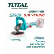 TOTAL 20V鋰電無刷調速打蠟機 贈海綿盤+清潔手套 7吋無線拋光機變速控制da機ro機 震拋機