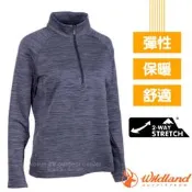 RV城市【荒野 WildLand】女 款雲杉緹花彈性耐磨保暖排汗衣 刷毛保暖衣 機能衫 休閒衫 中層衣_0A62611