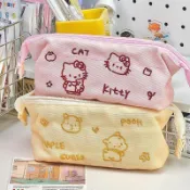 🚀造型筆袋 大容量筆袋💕 卡通kitty刺繡筆袋ins日系簡約大容量文具袋學生鉛筆盒化妝收納袋 鉛筆袋 鉛筆盒 文具
