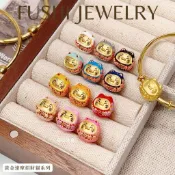 福西珠寶｜招財貓黃金串珠 0.33錢內｜12色任選・黃金招財貓造型串珠・潘朵拉風格DIY搭配・個性手鍊串珠・幸運招財送禮