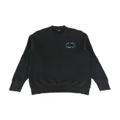 【Paul Smith】PAUL SMITH 泡泡字體LOGO藍綠交錯厚磅有機棉休閒長袖T恤(男款/黑)