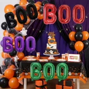 16 英寸萬聖節 BOO 字母氣球兒童生日裝飾鋁箔派對用品節日派對需要裝飾週年派對用品活動 DIY
