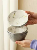 協貿國際日用品生活館 WUXIN 曼陀羅華陶瓷飯碗家用復古碗碟套裝5英寸吃飯的碗盤子餐具