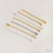 宏雲Hongyun-Ala-保色尾鏈銅鍍14K18K真金色色延長鏈條DIY手工配件項鍊手鏈資料