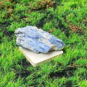 天然原礦天藍色藍晶石共生白水晶及黑碧璽及金雲母 快速出貨