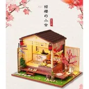 大旺袖珍館:DIY小屋傾櫻小舍 日式風  袖珍屋娃娃屋材料包 台北車站實體店面 賣場上百款小屋可選 生日禮物 台北可送貨