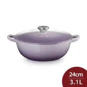 Le Creuset 媽咪鑄鐵鍋 24cm 3.1L 藍鈴紫 鋼頭 法國製 媽咪鍋 炒鍋 湯鍋 燉鍋 (電磁爐 IH爐可用)