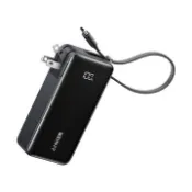 【順發線上購物】ANKER A1637 Fusion 10000mAh 30W 自帶線插頭行動電源-星際黑(36Wh/有標示)