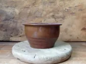 磚燒大甲東褐釉小角缽   鶯歌窯 沙鹿窯 南投陶 大甲東  苗栗陶  歸仁窯  紅磚胎  日據