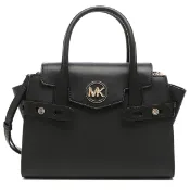 MICHAEL KORS 蝙蝠包 手提斜背兩用包 防刮十字紋皮革 斜背包 手提包 M81267 黑色MK(現貨)