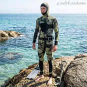 潛水衣 潛水褲 水母衣 防寒衣 衝浪衣 浮潛 冬泳衣褲 專業防寒衣 保暖 3MM加厚迷彩分體潛水服保暖抗寒獵魚服捕魚趕海