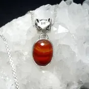 墜子 瑪瑙 天然紅色漸層 925銀飾 項鍊 狐狸 寶石 金工 飾品 首飾