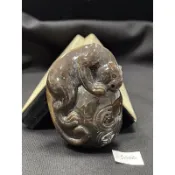 天然珊瑚玉感恩石-金錢豹=金錢到 稀有的黑色冰種珊瑚  超優質商品 特價後再打6折