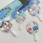 全網最低價🌸咕卡盤 估卡盤  DIY手工空白迷你小扇子咕咕透扇追星照片圓盤咕卡鑰匙扣工廠直銷咕盤 估盤 古卡盤 ZFO
