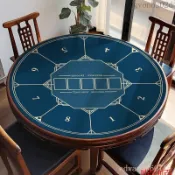 圓形德州撲克桌墊卡牌遊戲墊加厚靜音檯布耐髒易打理除塵桌布定製