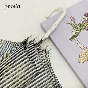 Prolla 透視條紋玫瑰遮光直骨傘  雙層傘布 抗UV防風 防曬  降溫