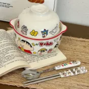 ✨台灣熱銷✨蠟筆小新泡麪碗單人陶瓷螺螄粉碗酸辣粉碗米飯碗一泡麪碗清倉