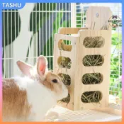 新品兔子實木草架 兔飼料架 兔草架 牧草架龍貓兔子實木草架荷蘭豬喂草器提摩西草架草盒木製大容量兔子草架