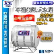 附發票 穎昌藍標 1500L 不鏽鋼水塔 臥式水塔 附腳架 1.5噸 1噸半 亞昌 穎昌 白鐵水塔 ST水塔 水塔蓋