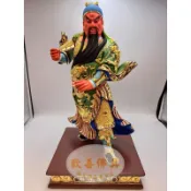 〔歡喜佛具〕一尺三站身關聖帝君  關二爺  關老爺｜面相極佳  嚴肅威武  綠色文武甲｜神尊 神像 神明用品