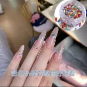 【碎鑽】美甲不規則星光碎石系列冰透星空隕石歐若拉透色流麻diy指甲飾品迷你指甲小號異形平底鉆白色彩色溫精靈超閃穿戴配飾