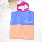 ROXY 連帽斗篷浴巾衣 吸水 禦寒 游泳比賽必備 ERJAA04002BLA0 彩色