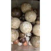 珊瑚玉天然礦石圓石泰國菊花玉龍宮舍利蛋石財舍利球石天然石膽石黑靈骨紅靈骨女蝸石金剛龍宮黃靈骨火焰石滾石