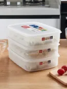 木語家居 進口速凍餃子盒家用冰箱放冷凍水餃收納盒水果保鮮盒子三件套【MJ10522】